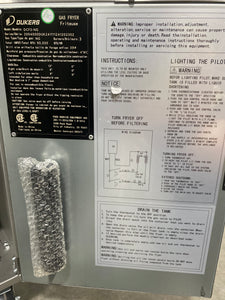 Duker's 40-pound Fryer Natural Gas (Propane available also)