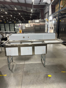 3 Compartment Sink w/ Right Drain Board